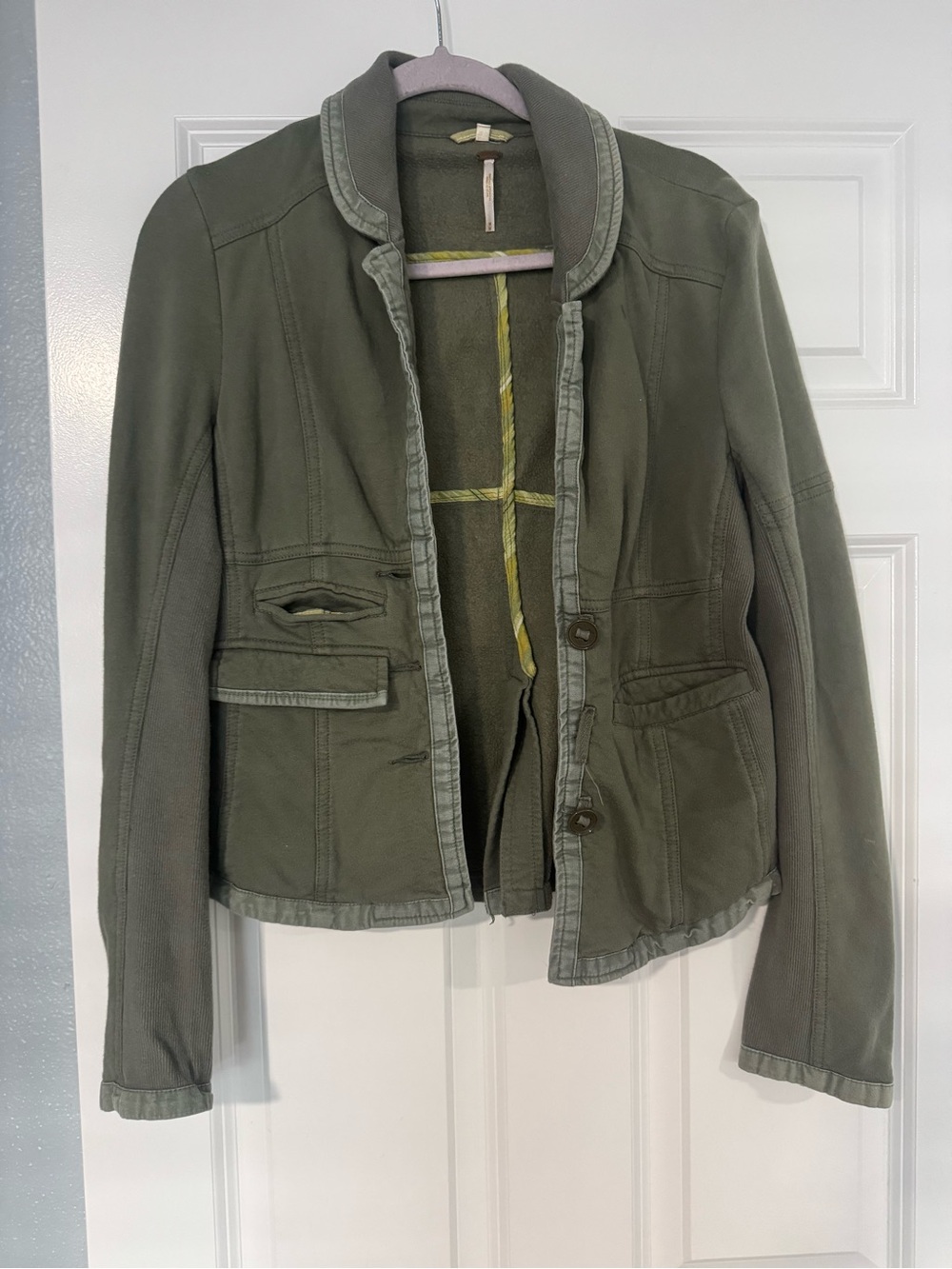 Free People Olive Green Structured Blazer